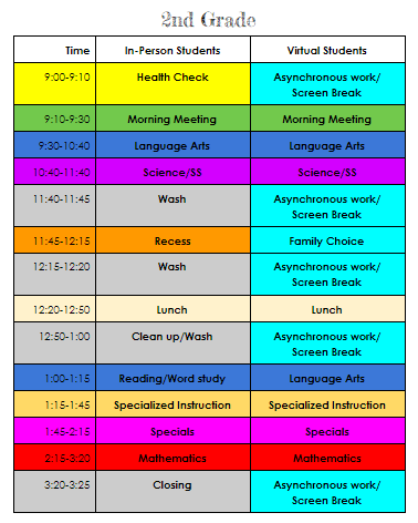 Bell Schedule | Bonnie Brae Elementary School