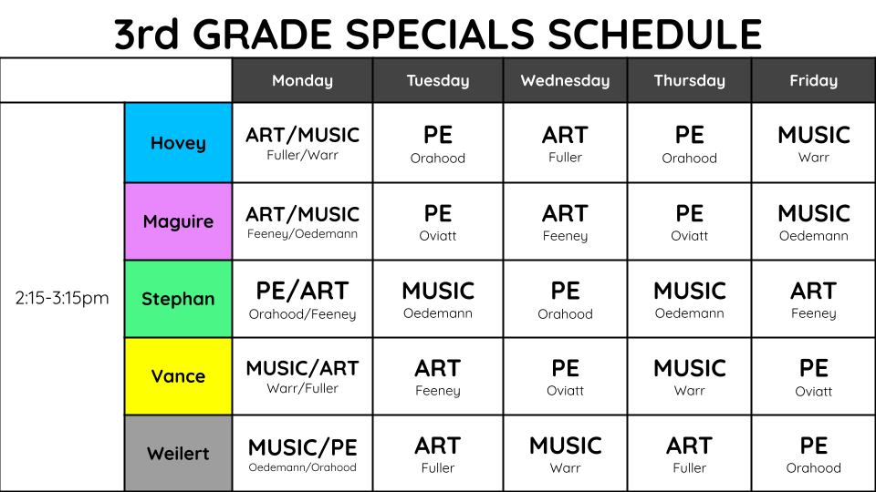Gr. 3_Specials Schedule