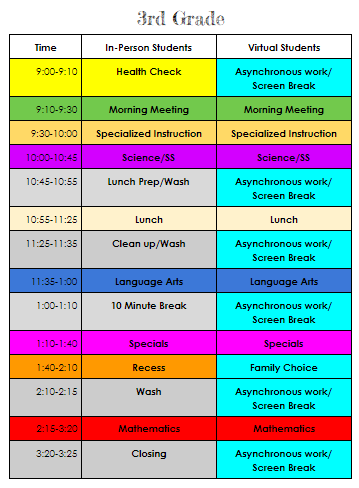 Bell Schedule | Bonnie Brae Elementary School