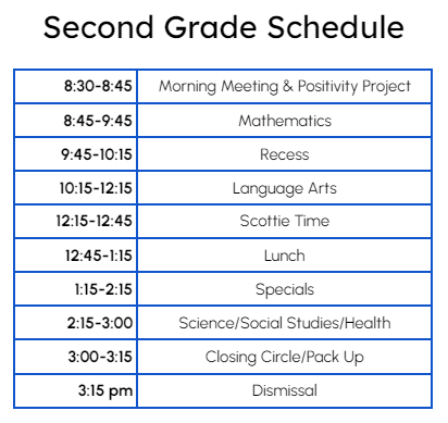 Grade 2 Schedule