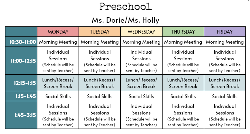 Ms. Johann's Virtual Schedule